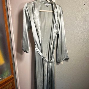 EUC Medium Color Sage Silk Robe